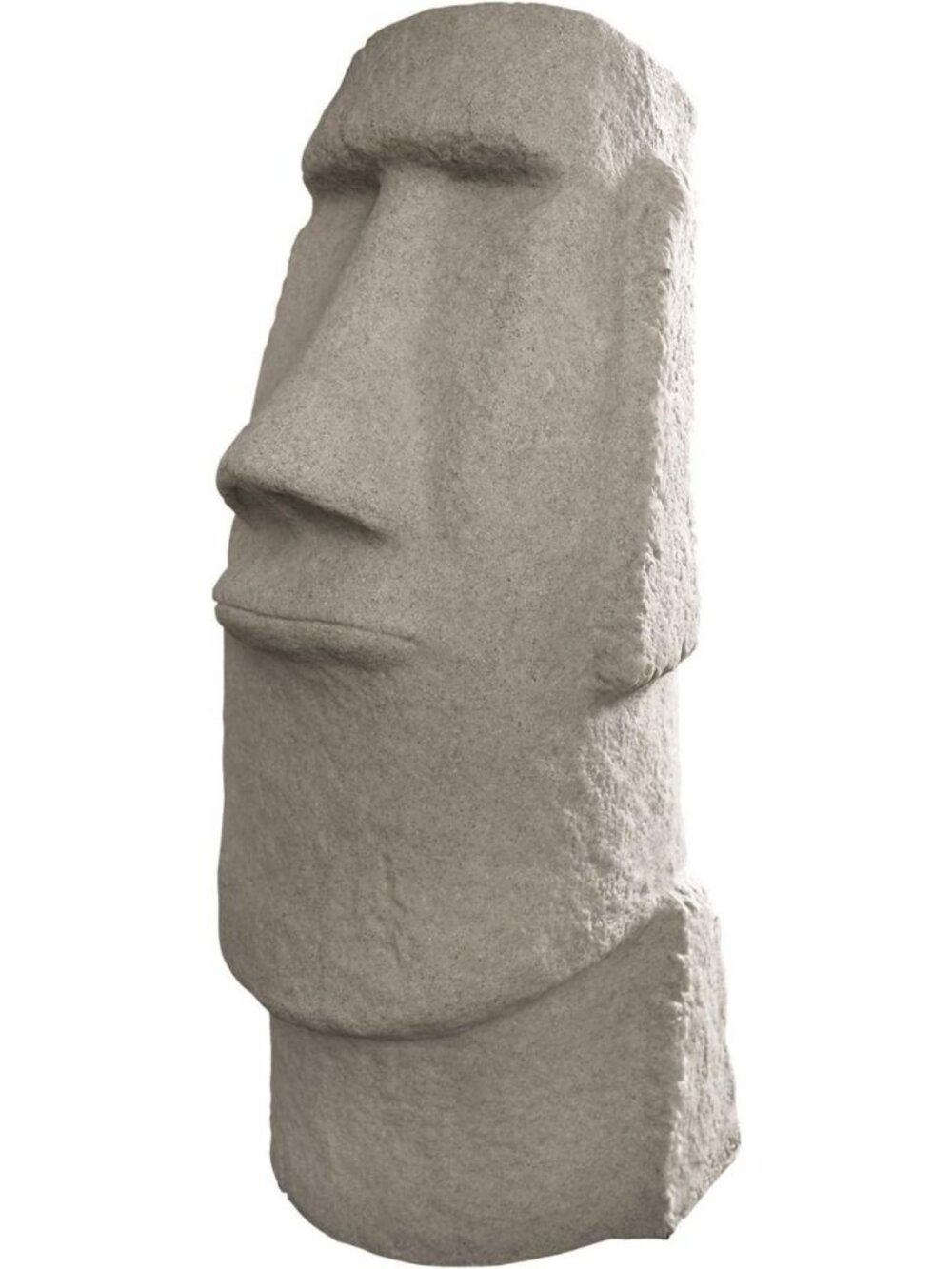 28” Lightweight Easter Island Head Statue - Natural Granite Look, Resin Decor